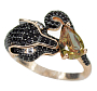 Комплект "Пантера", султанит, покрытие под золото, размеры кольца: 17, 18, 19, 20 Комплект "Пантера", султанит, покрытие под золото, размеры кольца: 17, 18, 19, 20